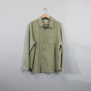 Carbon 2 Cobalt Effortlessly Cool Button Up Shirt Men XL Green Cotton Casual 476